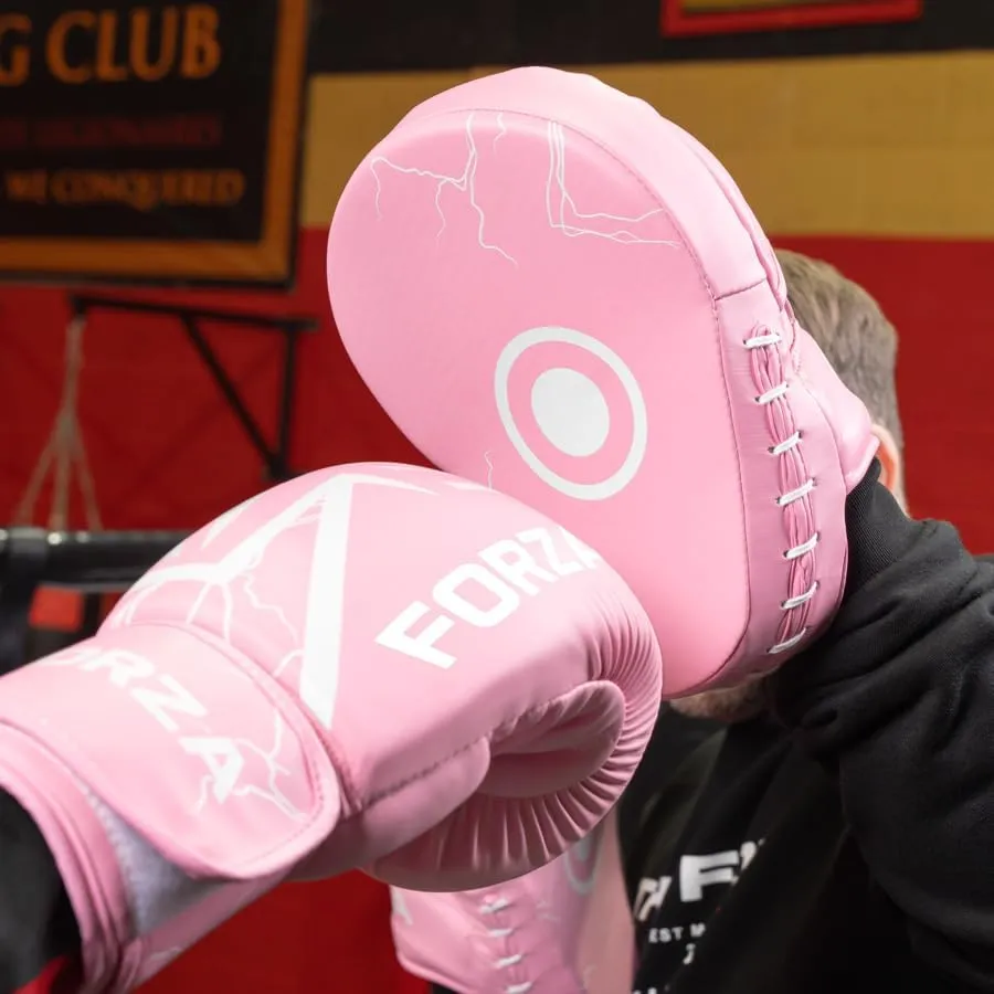 FORZA Boxing Focus Pads | Curved PU Leather Strike Mitts with Shock-Absorbing Foam – Premium Training Gear for Boxing, Kickboxing, and MMA