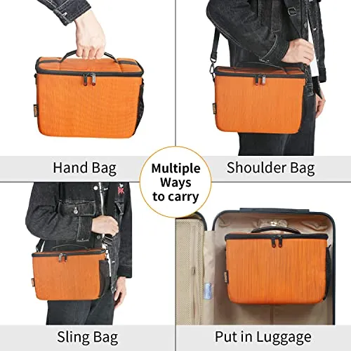 FOSOTO Camera Shoulder Crossbody Bag Compatible for Canon Canon EOS Rebel T7 T8i T5i SL3 2000D 4000D 90D M50 Mark II Nikon D3500 D7500 D5500 D40 DSLR/SLR
