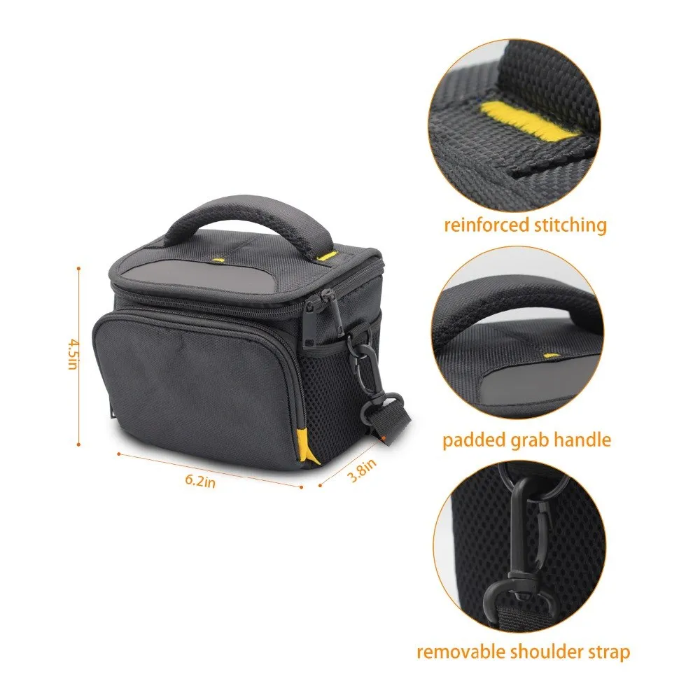 fosoto DSLR Shoulder Bags Digital Video Photo Camera Travel Case Bag with Waterproof Rain Cover for Canon Nikon SLR D3400 D3100