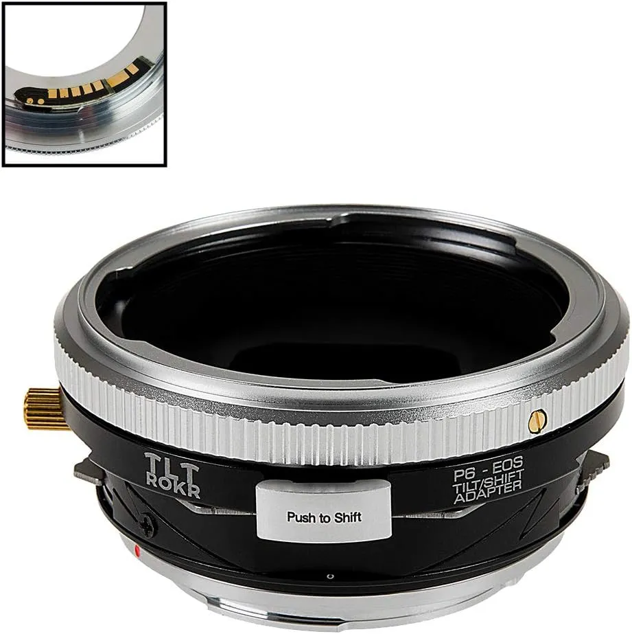 Fotodiox Pro TLT ROKR Tilt/Shift Lens Mount Adapter Compatible with Pentacon 6 (Kiev 60) Lenses on Canon EOS EF and EF-S Cameras - with Gen10 Focus Confirmation Chip