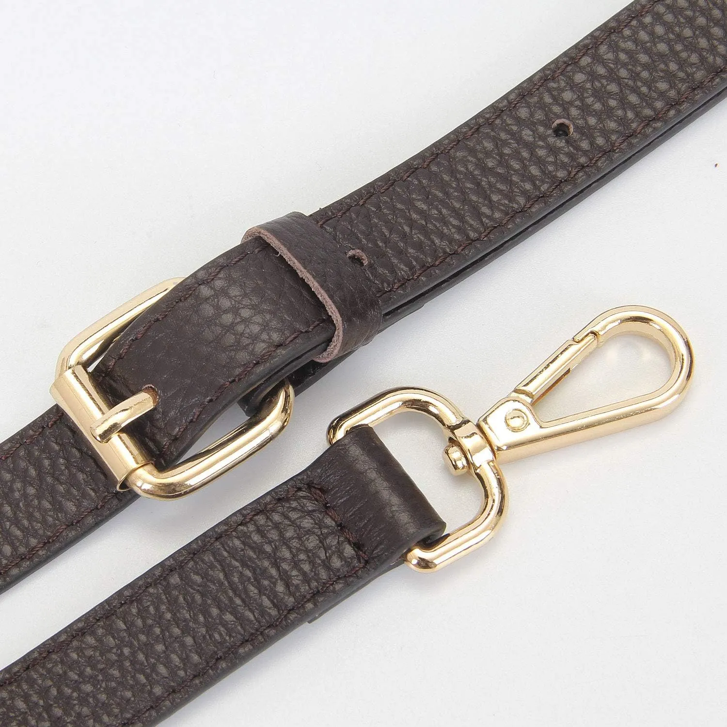 Full Grain Leather Adjustable Replacement Cross Body Purse Shoulder Strap Handbag Bag Wallet, 2/3” Wide(Coffee)