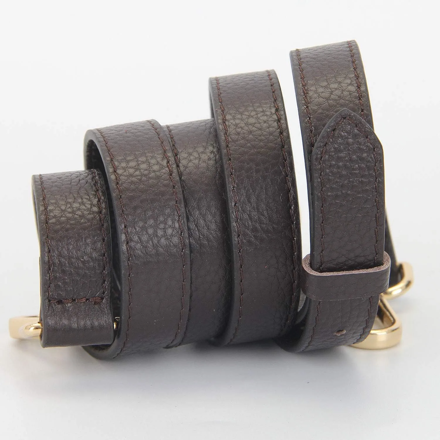 Full Grain Leather Adjustable Replacement Cross Body Purse Shoulder Strap Handbag Bag Wallet, 2/3” Wide(Coffee)