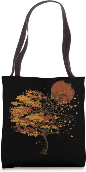 Full Moon bevy Of Birds Tree Outdoor Wildlife Nature Forest Tote Bag