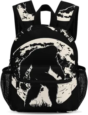 Full Moon Bigfoot Backpack Cute Laptop Bag Mini Shoulder Bags Travel Casual Daypacks 13 Inch