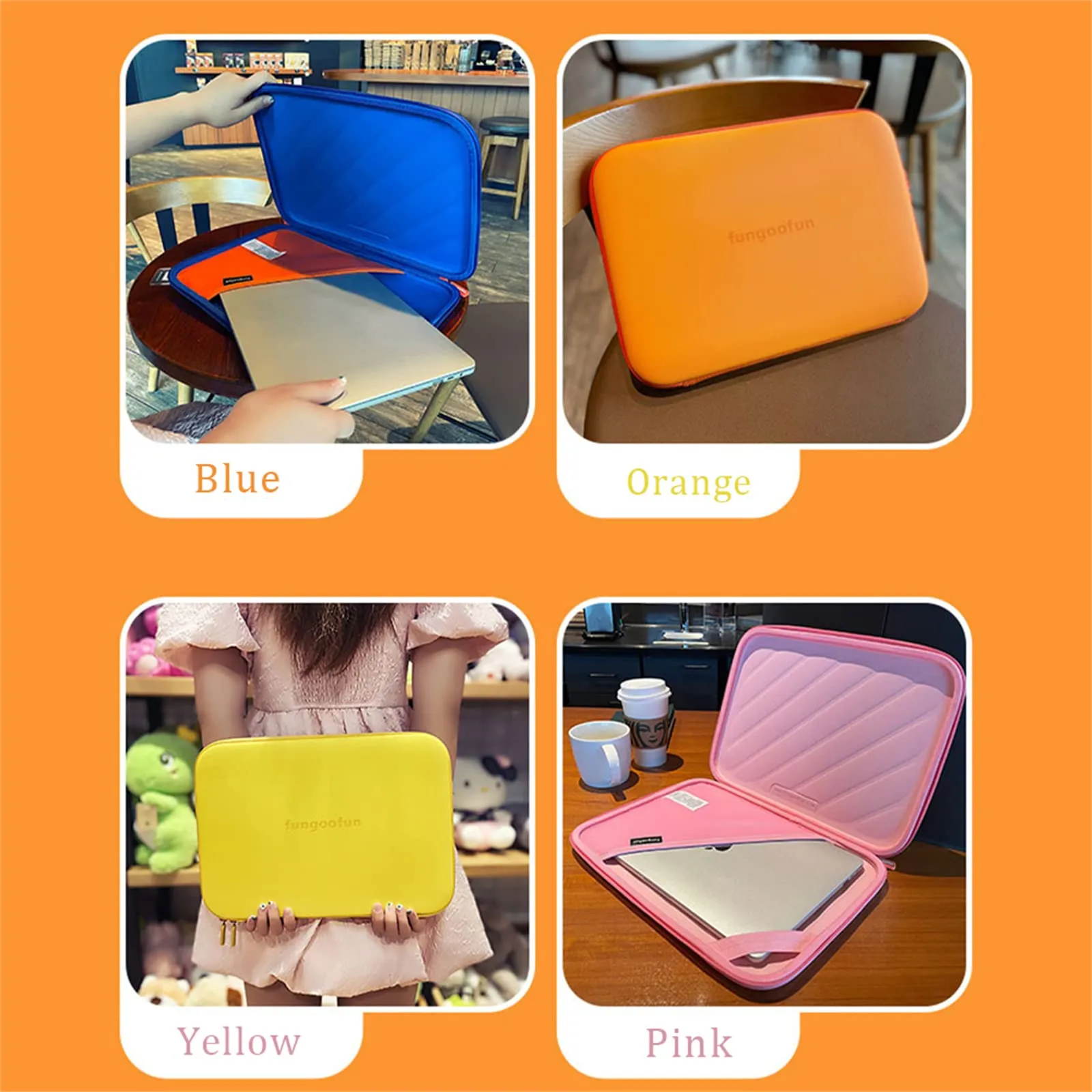 Fungoofun 13" Water proof laptop sleeve- Yellow