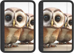 Funny Owl Car Seat Belt Pad 2 Pack Universal Fit Seatbelt Cover Soft and Comfortable Backpack Shoulder Pad Adjustable Neck Cushion Protector Harness Pad for Car Bag