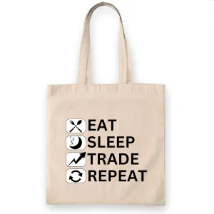 Funny Stock Investor Tote Bags Gift Stock Market Day Trader Investing Gifts for Stock Broker Natural White Multicolor Canvas Tote Bag
