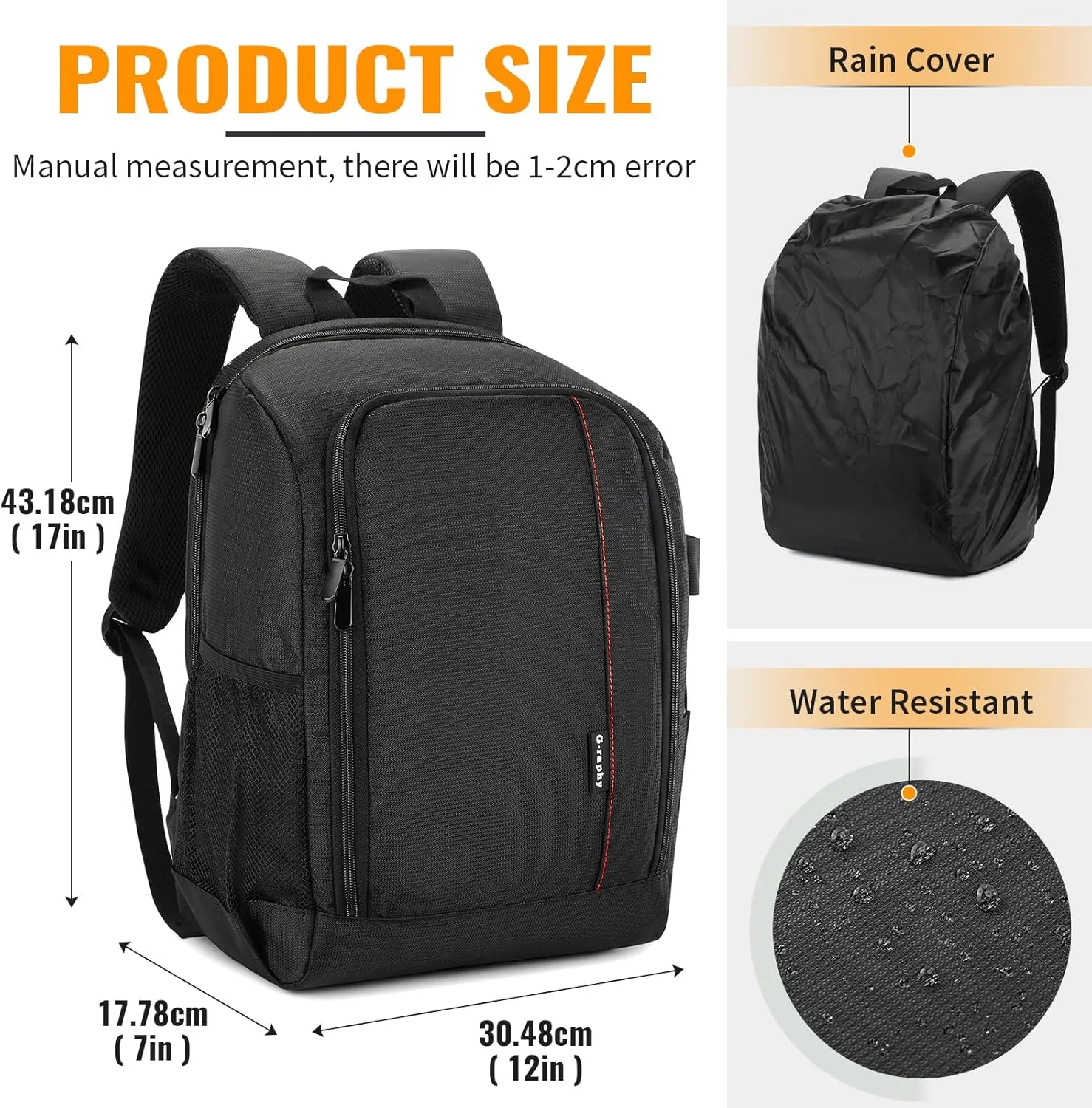 G-raphy Camera Backpack for Photographers Camera Bags DSLR SLR Backpack with Laptop Compartment for DSLR/SLR Cameras,Flashes,Lenses and other photography accessories