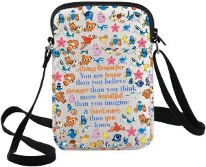 G2TUP Fish Crossbody Bag Bruce & Marlin & Crush Fans Gift You Are Braver Than You Know Fish Shoulder Bag Cartoon Movie Merch