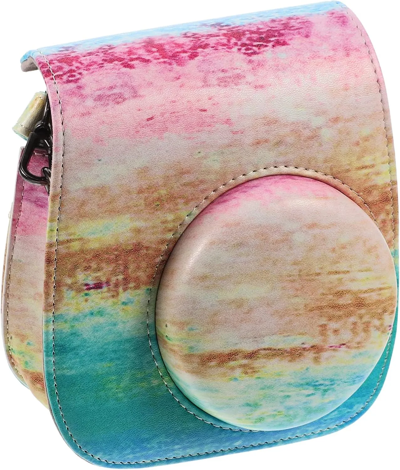 Gadpiparty Pu Leather Instant Camera Bag Case Small Camera Case Shoulder Strap Waterproof Travel Pouch for 11