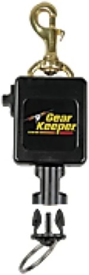 Gear Keeper Locking Large Scuba Dive Light & Camera Retractor - Scuba Gear With Heavy-Duty Snap Clip Mount & QC-II Split Ring Accessory - Scuba Diving Accessories - Made in USA (Brass Bolt)