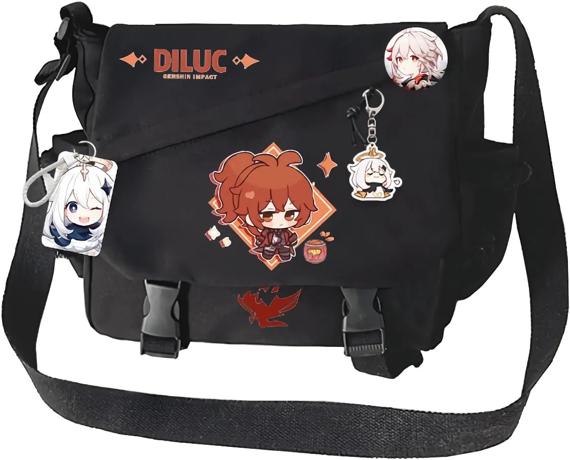 Genshin Impact Handbag Kaedehara Kazuha Crossbody Bag Single Shoulder Bag Adult Single Shoulder Backpack Black Bag