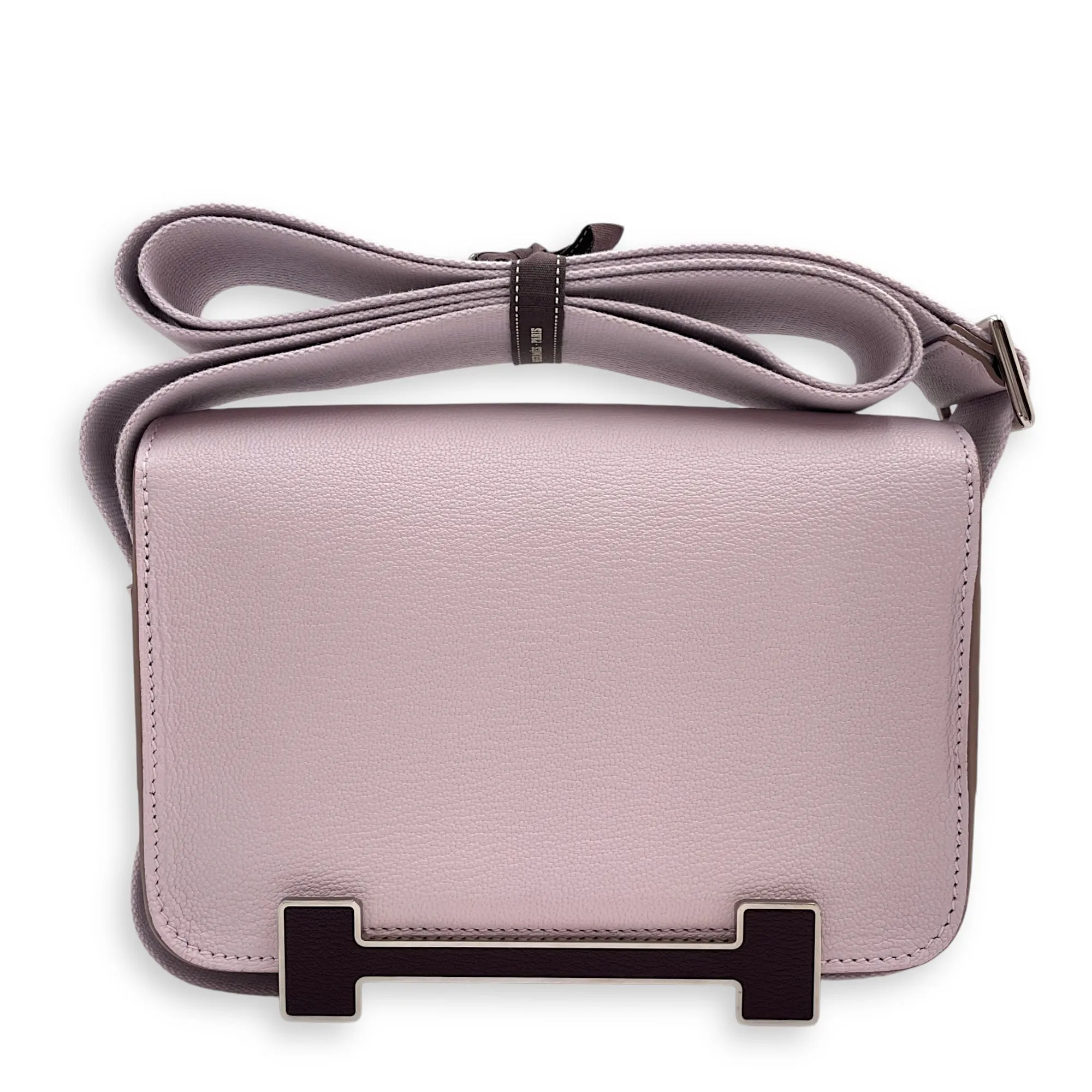 Geta Mauve Pale/Rouge Sellier in Chevre Mysore, Palladium hardware