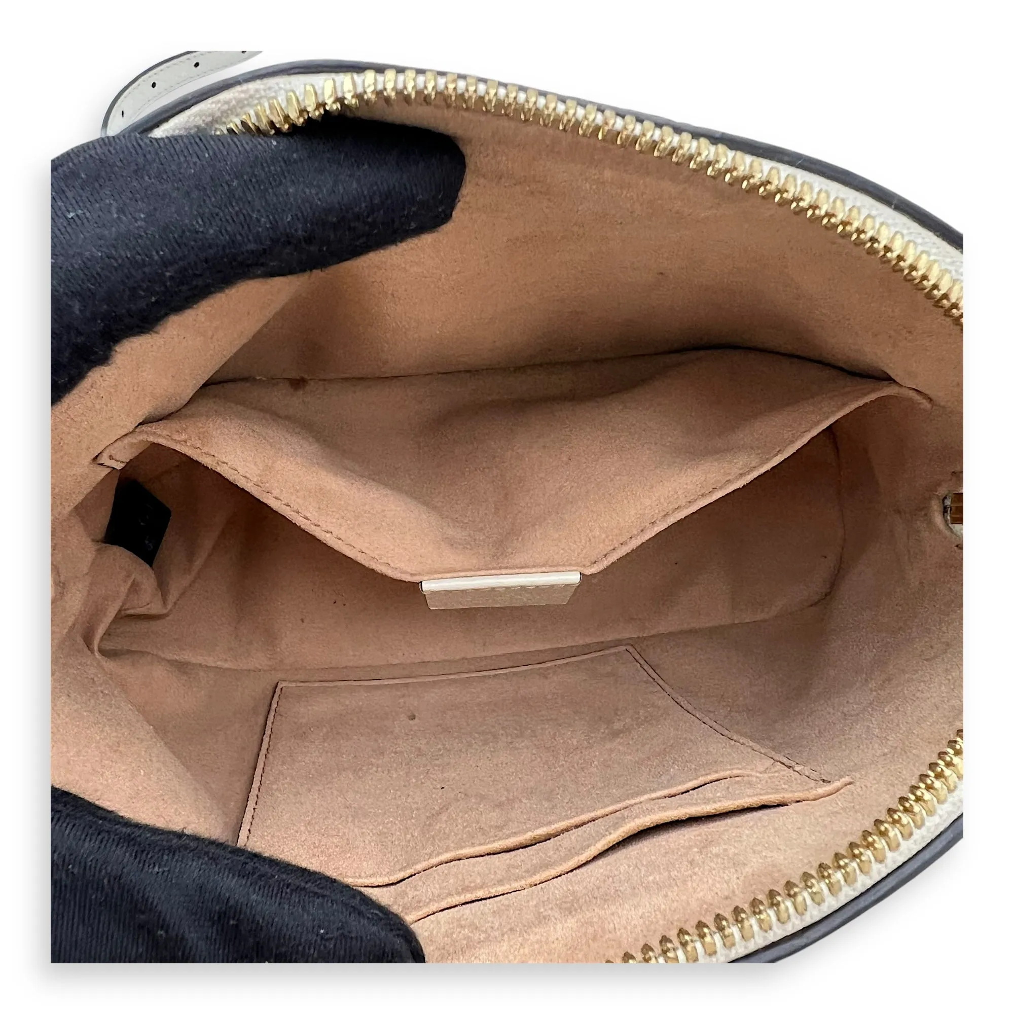 GG Crossbody Bag White in Coated Canvas, Gold hardware