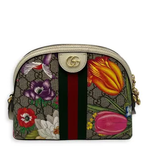 GG Crossbody Bag White in Coated Canvas, Gold hardware