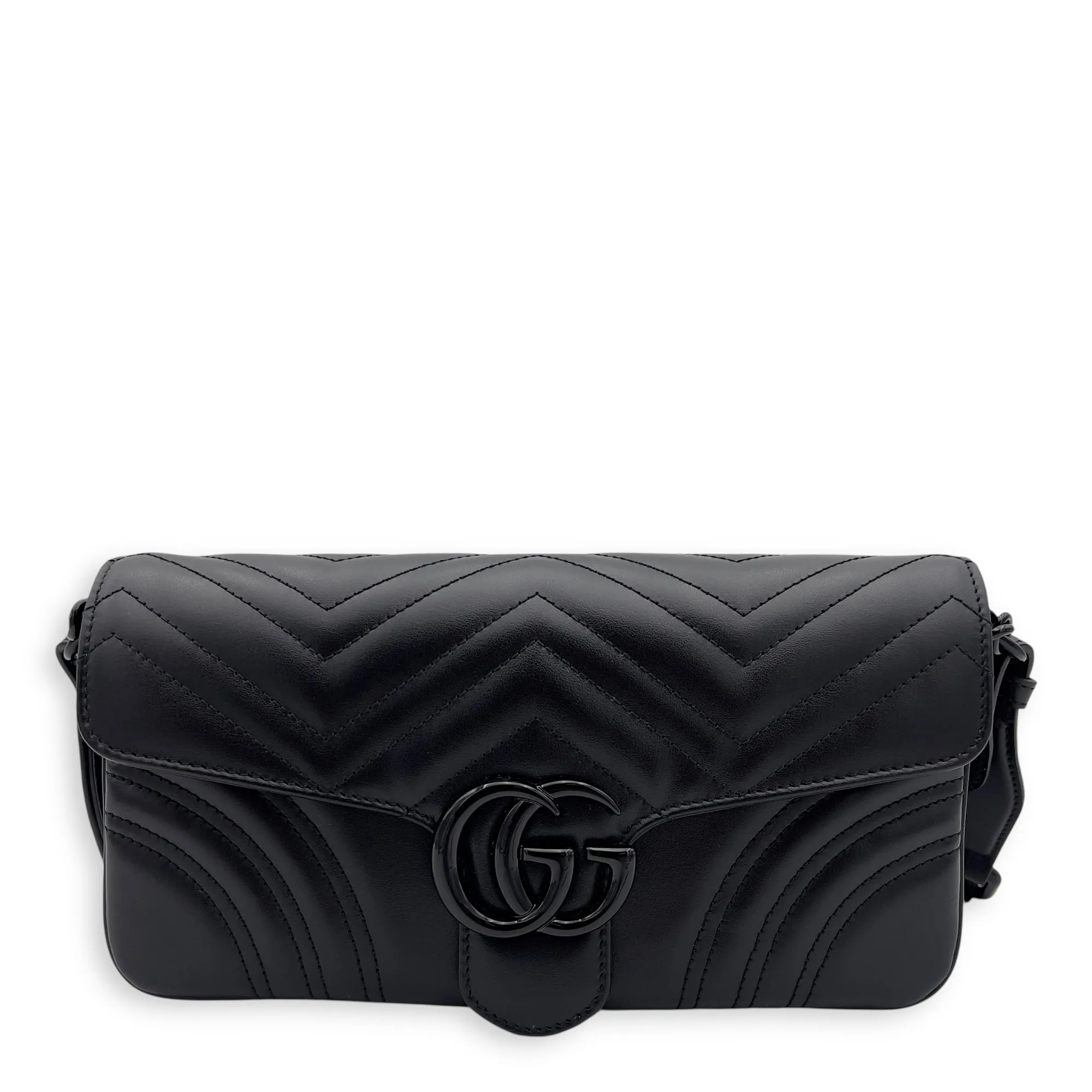 GG Marmont Crossbody Bag Black in Calfskin, black hardware