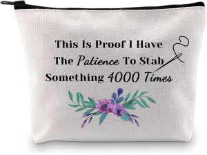 GJTIM Cross Stitch Gift Cross Stitch Project Bag This Is Proof I Stab Something 4000 Times Sewing Project Bag