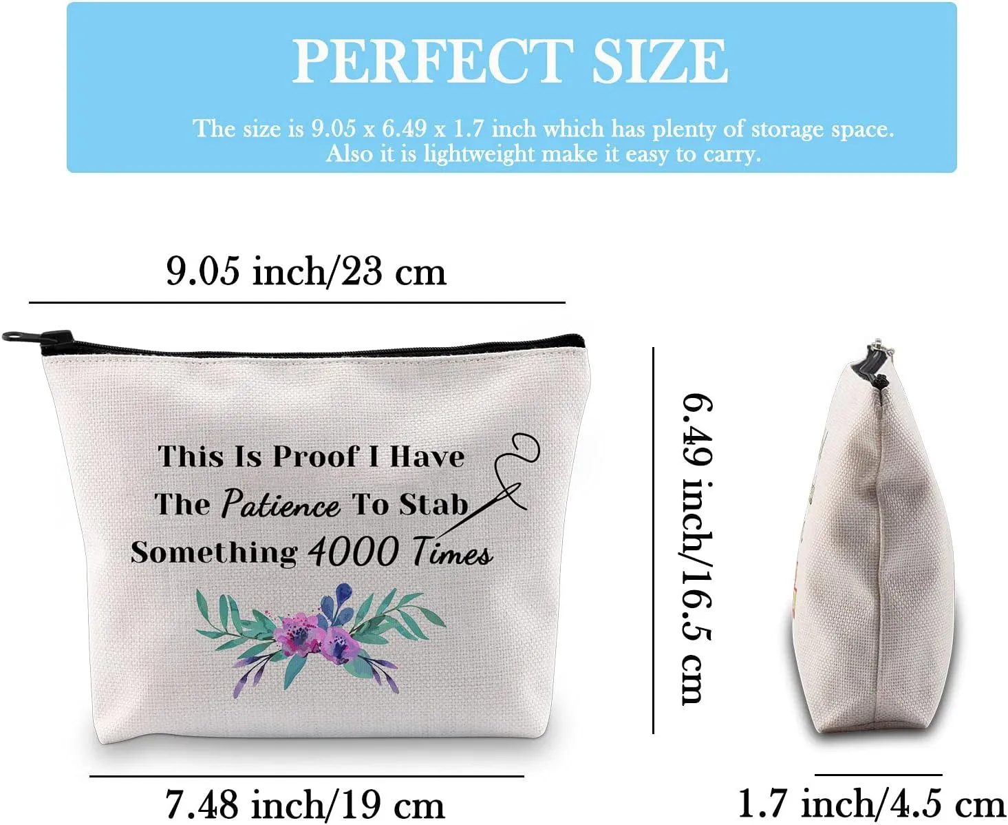 GJTIM Cross Stitch Gift Cross Stitch Project Bag This Is Proof I Stab Something 4000 Times Sewing Project Bag