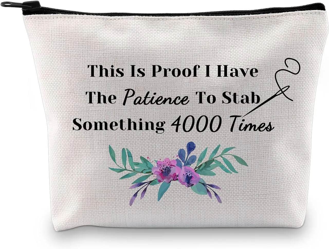 GJTIM Cross Stitch Gift Cross Stitch Project Bag This Is Proof I Stab Something 4000 Times Sewing Project Bag
