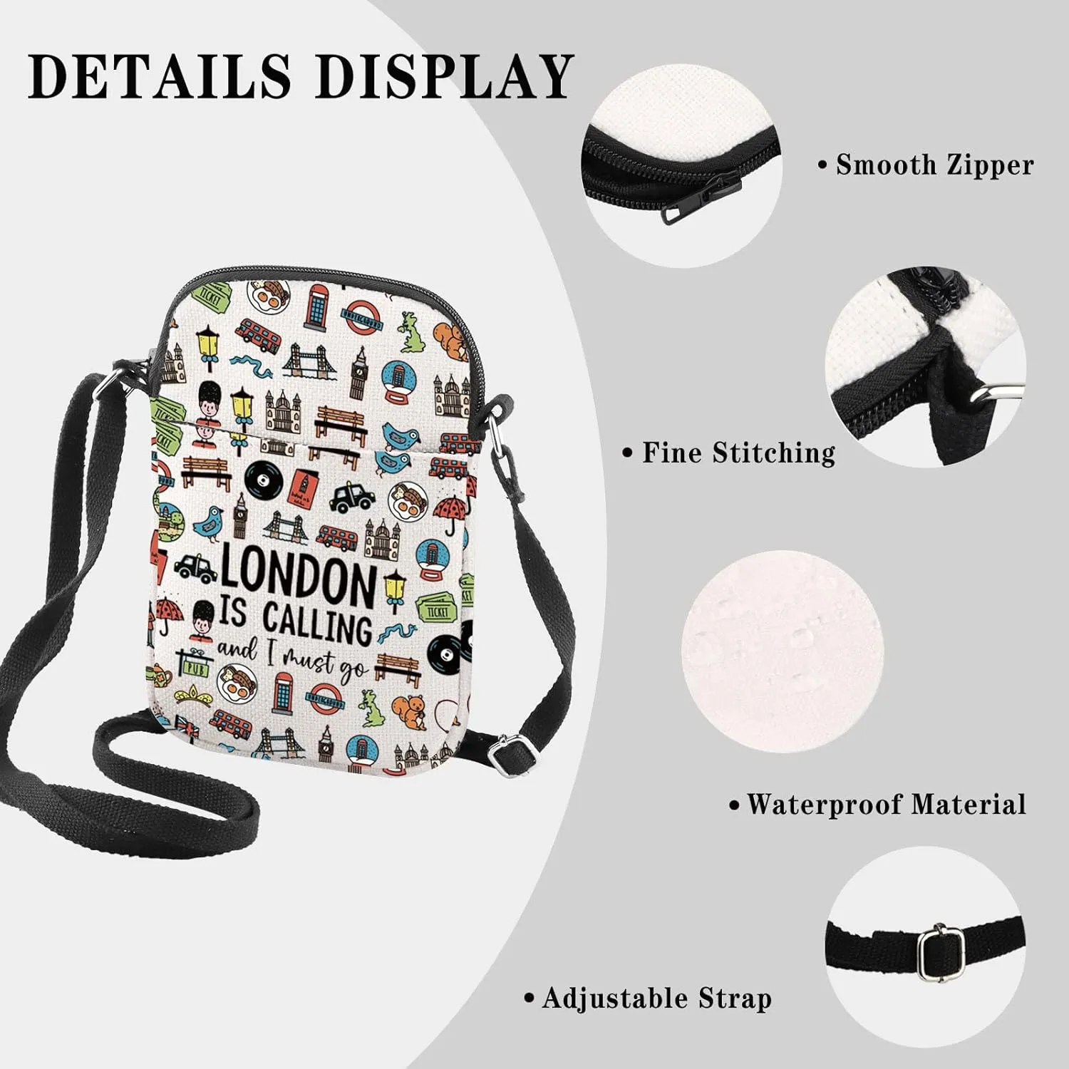 GJTIM London Getaway Weekend Gift England UK Travel Souvenir Accessories Bag Toiletry Bag