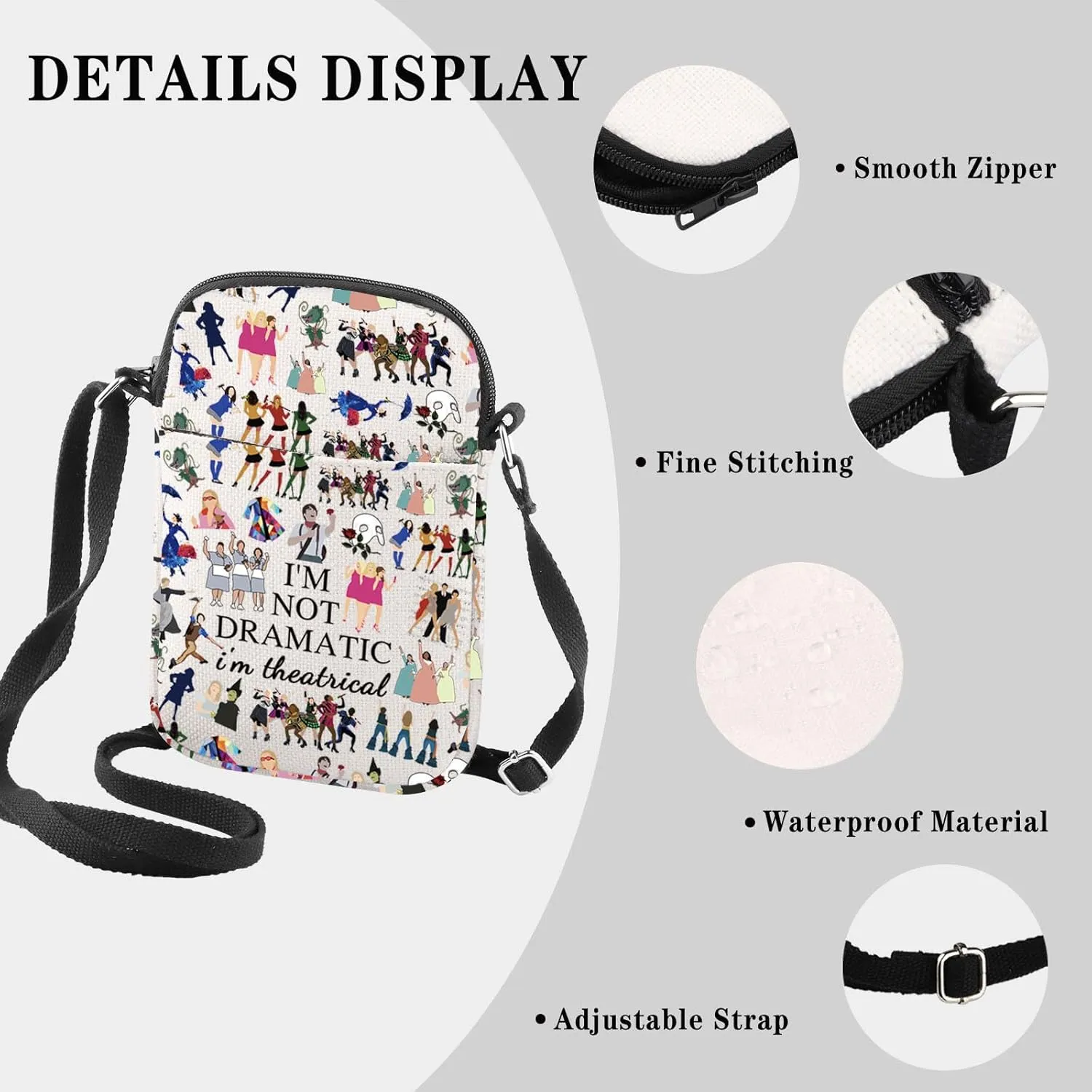 GJTIM Musical Gift Theatre Bag I'm Not Dramatic I'm Theatrical Musical Theatre Gift Zipper Pouch