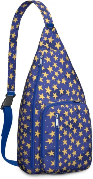 Glowing Stars Universe Crossbody Bag Daypack for Women Men Lightweight Waterproof Sling Bag Backpack Hiking Cycling