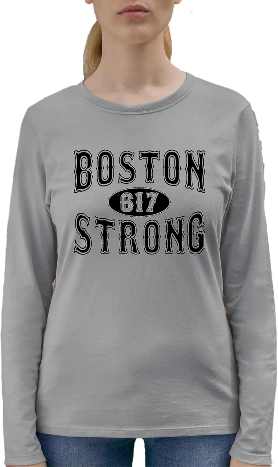 Go All Out Adult Boston Strong 617 Long Sleeve T-Shirt