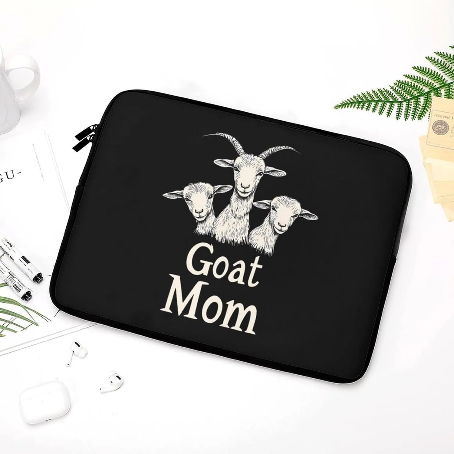 Goat Mom Casual Laptop Bag Sleeve Cover Computer Carrying Case for Office Travel 10inch