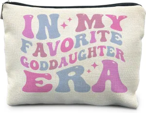 Goddaughter Gifts Makeup Bag, Goddaughter Gifts from Godmother Cosmetic Bags for Women, Gifts for Goddaughter Makeup Pouch Zipper Pouch