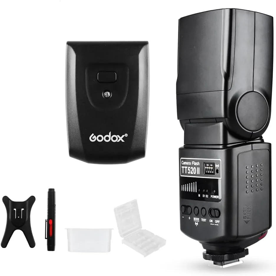 Godox TT520II Camera Flash Universal On-Camera Flash Electronic Speedlite Wireless Transmission for Canon Nikon Panasonic Olympus Pentax DSLR Camera