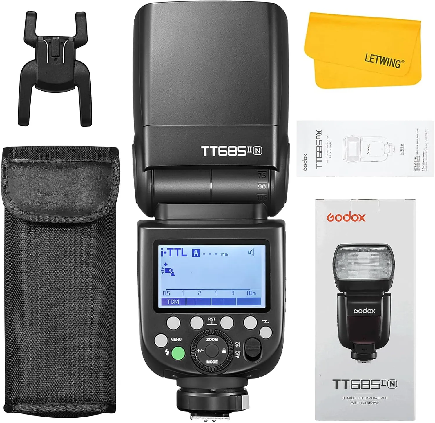 Godox TT685II-N TT685IIN Flash for Nikon, 2.4G Wireless X System GN60 TTL 1/8000s HSS Flash, 0.1-2.6s Recycle Time, Quick-Release Lock, Camera Flash Speedlite Compatible for Nikon DSLR Cameras