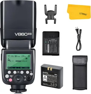 Godox V860II-N V860II Flash for Nikon, 2.4G TTL GN60 1/8000S HSS Speedlite, Rechargable Li-ion Battery, 650 Full Power Flashes, External Flash Compatible for Nikon Cameras