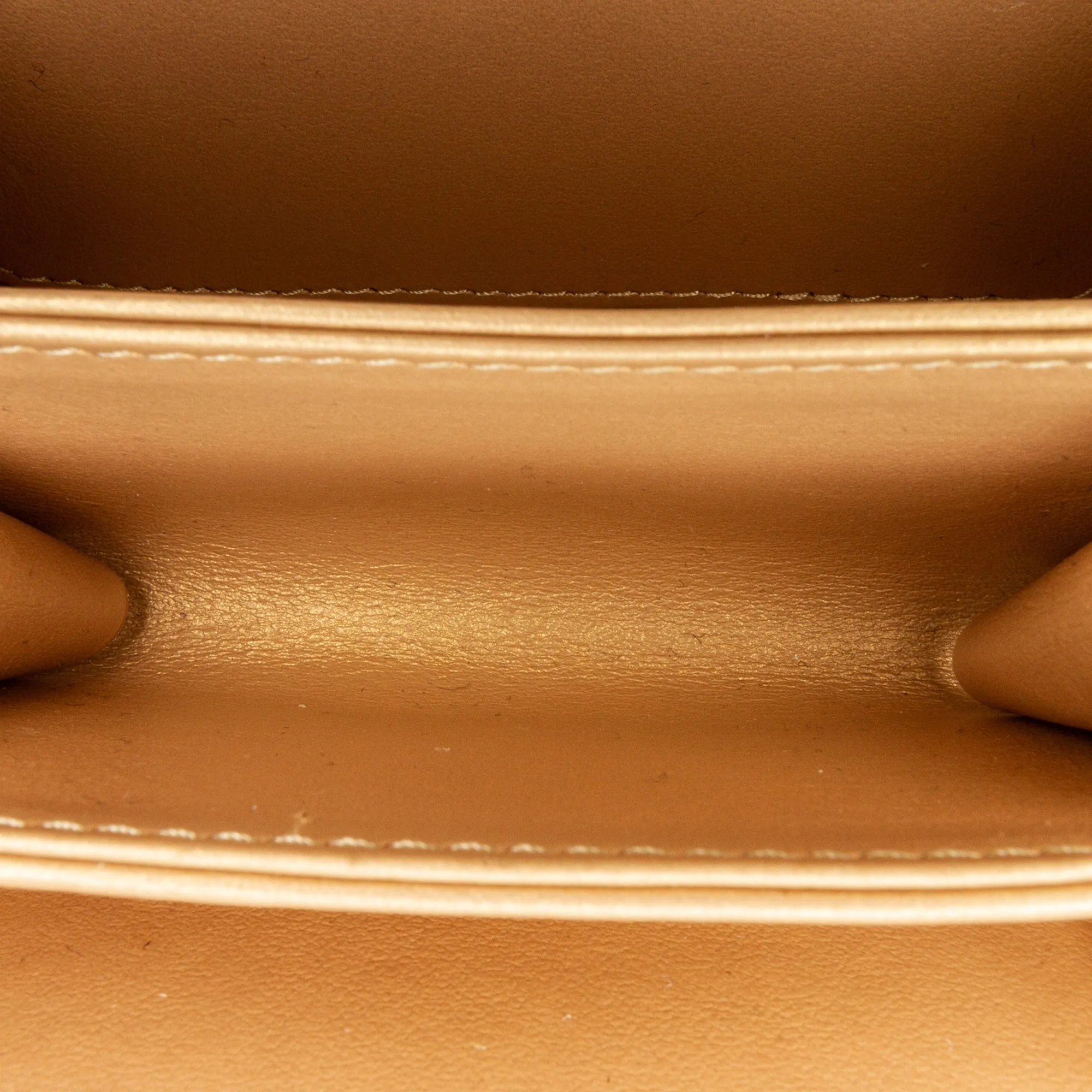 Gold Chanel CC Quilted Golden Plate Vanity Crossbody