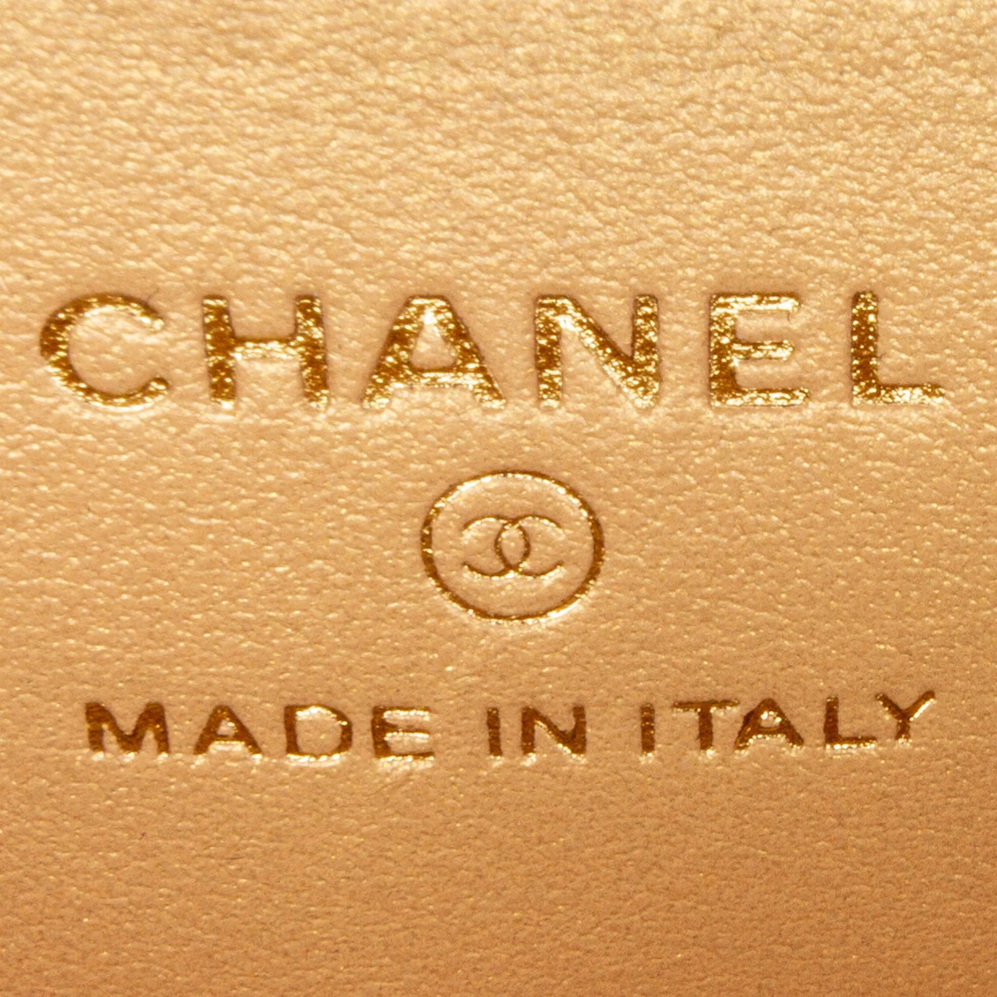 Gold Chanel CC Quilted Golden Plate Vanity Crossbody
