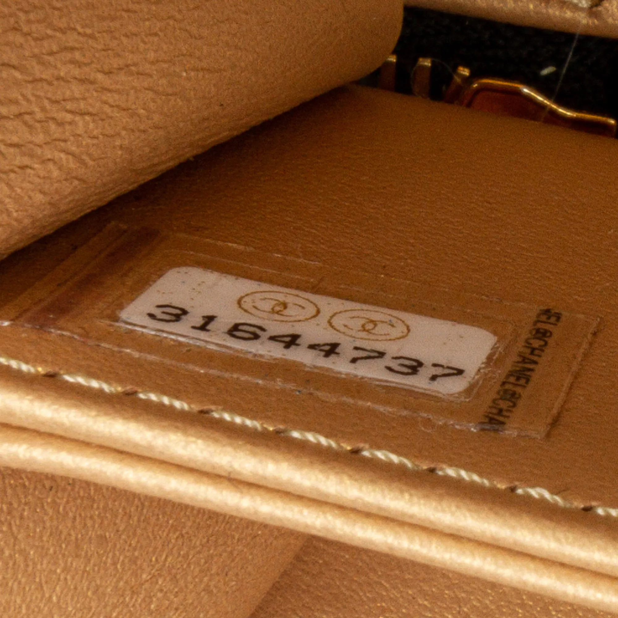 Gold Chanel CC Quilted Golden Plate Vanity Crossbody