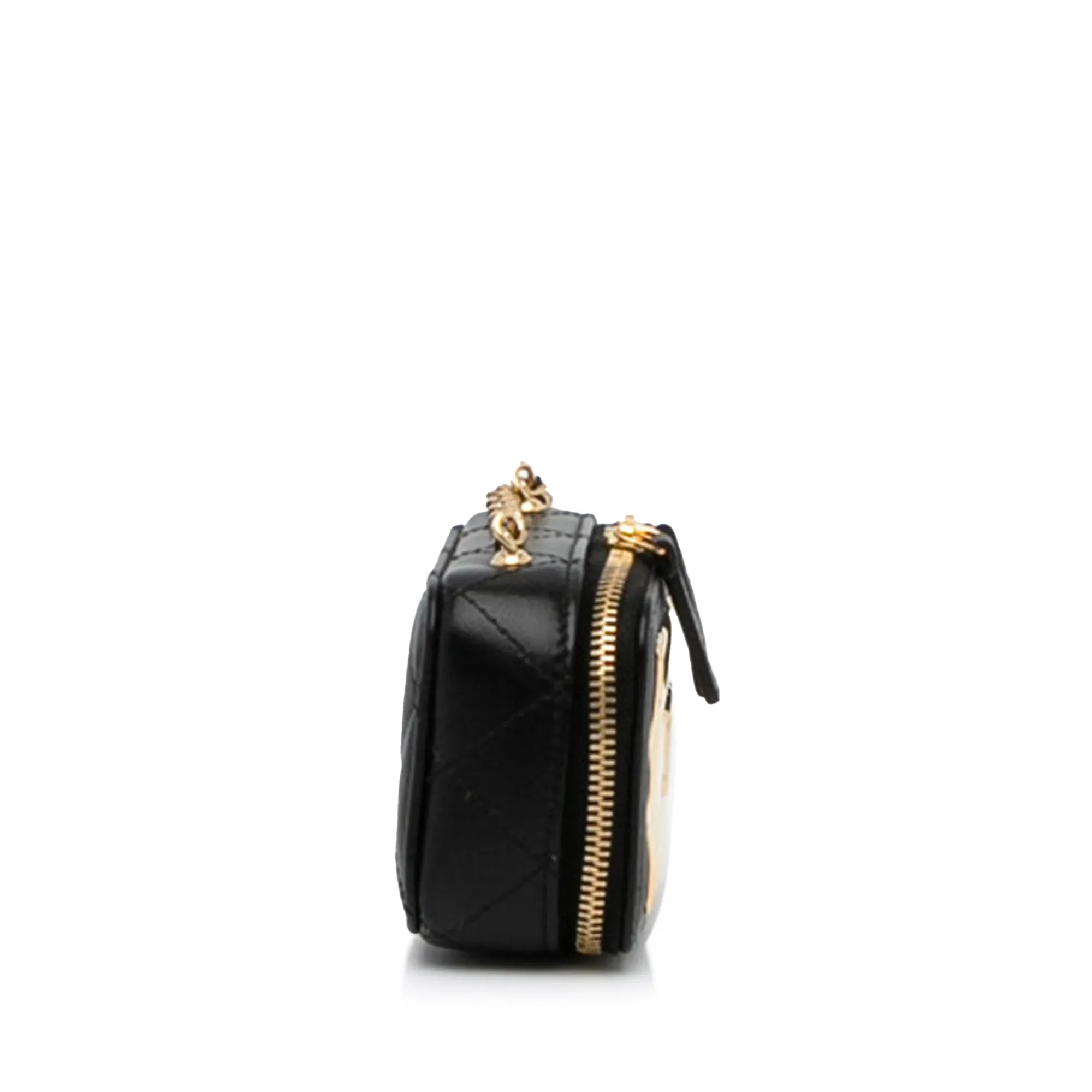 Gold Chanel CC Quilted Golden Plate Vanity Crossbody