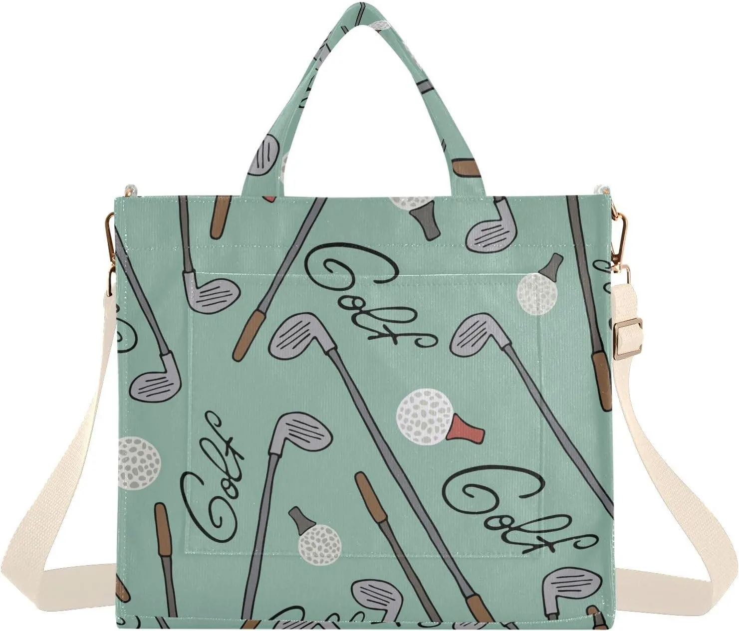 Golf Tote Bag for Women Handbags Everyday Bag Corduroy Canvas Tote Bag for Office Travel College Pool