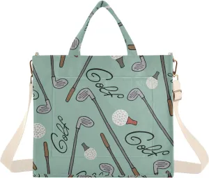 Golf Tote Bag for Women Handbags Everyday Bag Corduroy Canvas Tote Bag for Office Travel College Pool