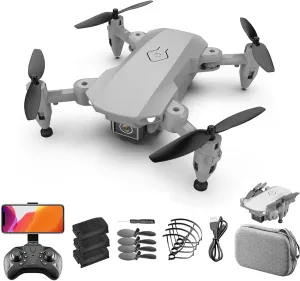 GoolRC L23 Mini Drone with 4K HD Camera for Kids and Adults, FPV Live Video Foldable RC Quadcopter with 3D Flips, Track Flight, Altitude Hold, Headless Mode, Storage Bag and 3 Batteries (Grey)