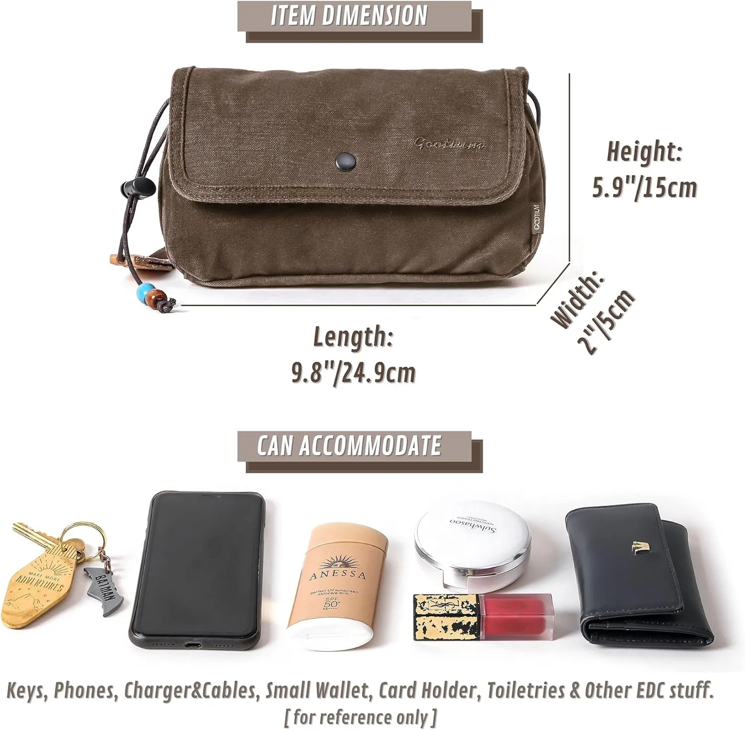 Gootium Canvas Small Crossbody Purse - Flap Shoulder Bag Daily Essentials Pouch
