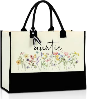 Grandma Mimi Gigi Granny Nana Memaw Mama Mum Abuela Yaya Oma Nanny Aunt Mom Flower Tote Bag for Women