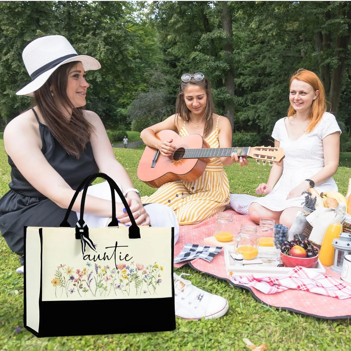 Grandma Mimi Gigi Granny Nana Memaw Mama Mum Abuela Yaya Oma Nanny Aunt Mom Flower Tote Bag for Women