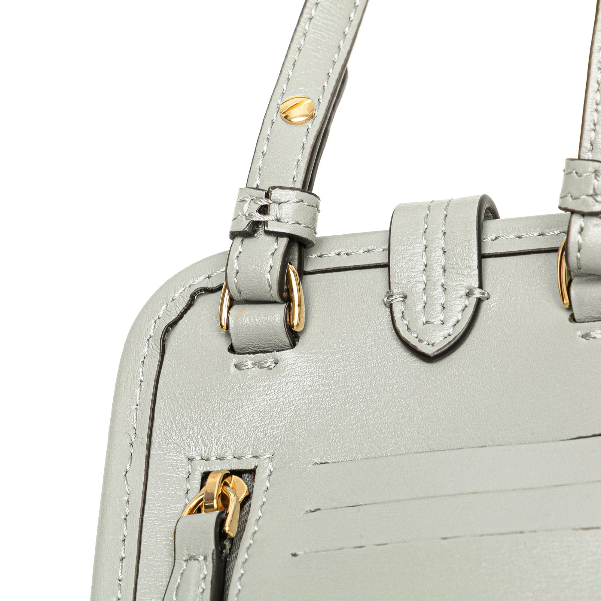 Gray Fendi Leather Phone Pouch Crossbody