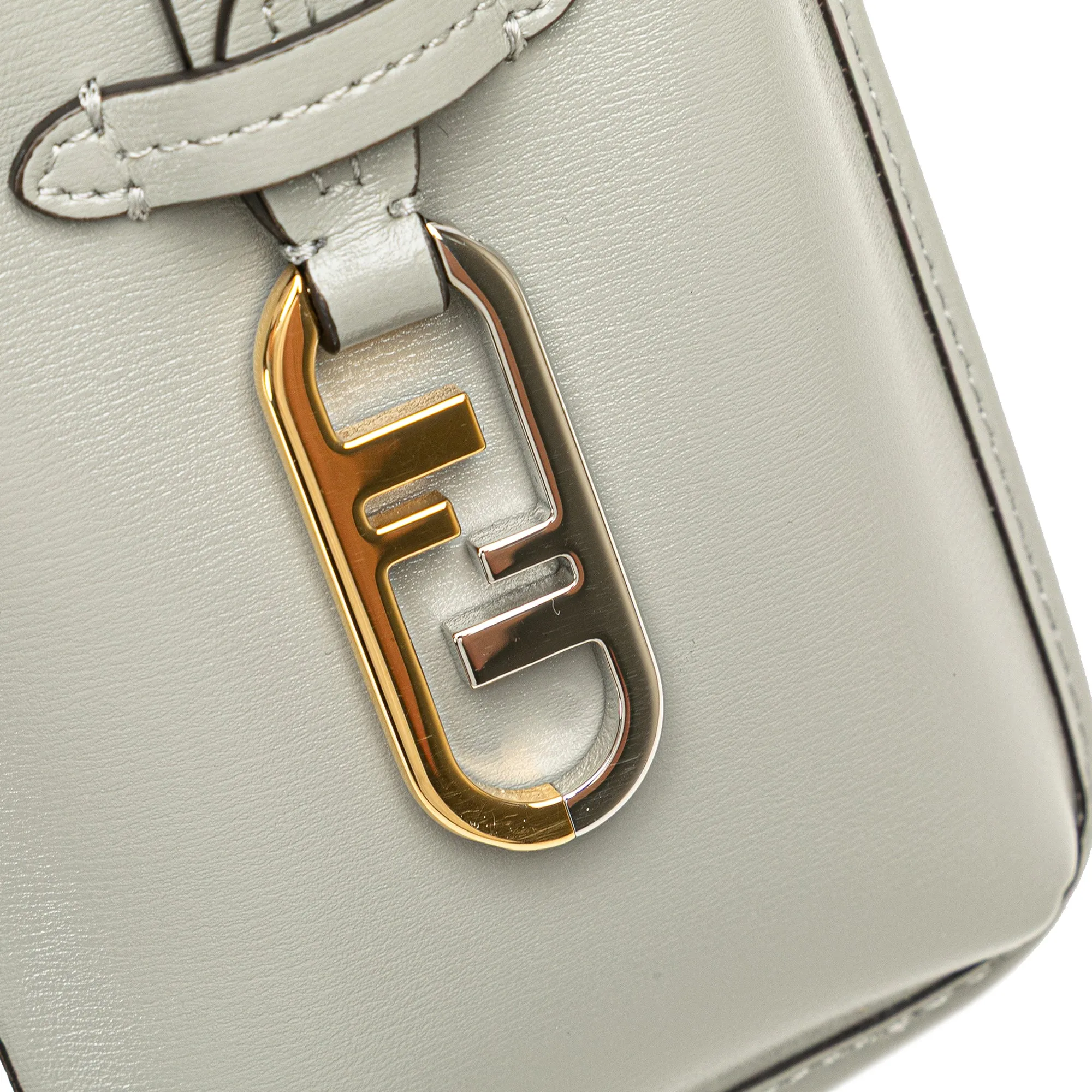Gray Fendi Leather Phone Pouch Crossbody