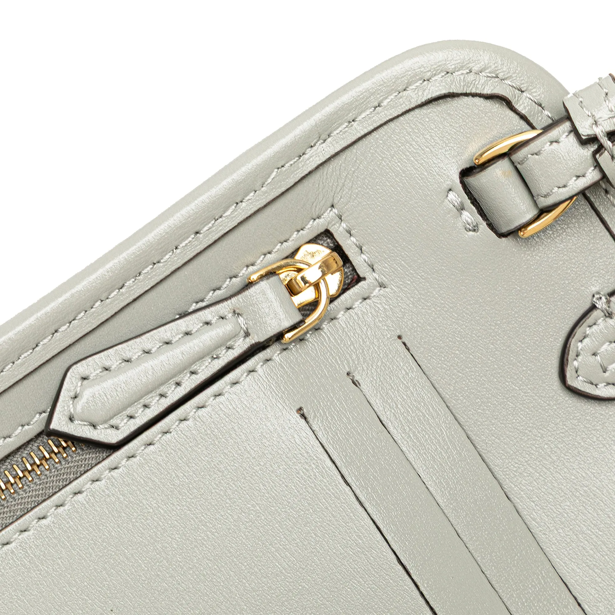 Gray Fendi Leather Phone Pouch Crossbody