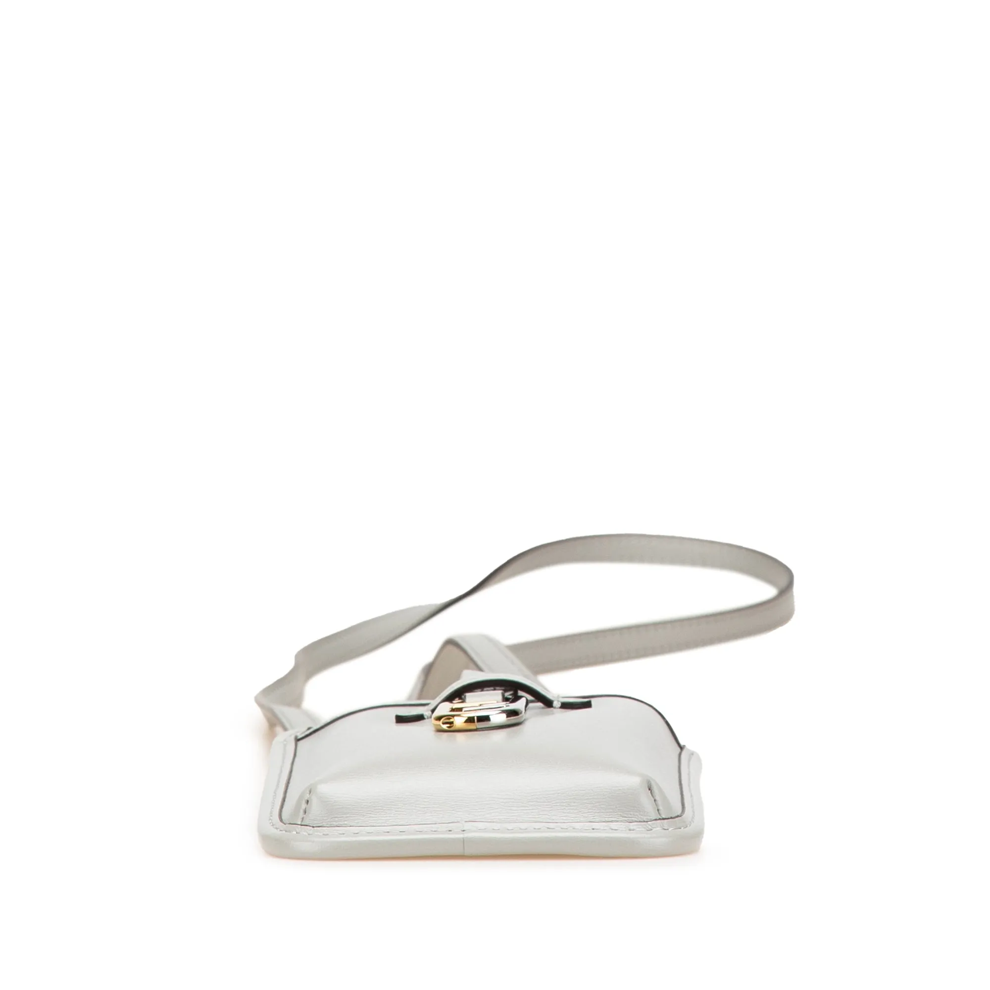 Gray Fendi Leather Phone Pouch Crossbody