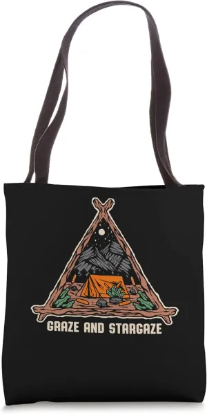 Graze and Stargaze Camping Wildlife Camper Outdoor Traveler Tote Bag