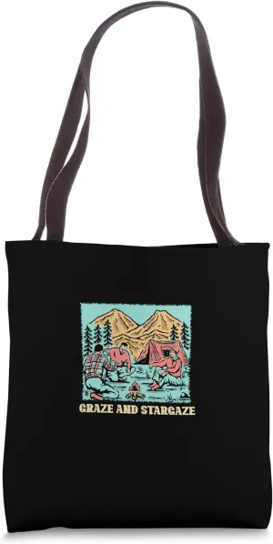 Graze and Stargaze Camping Wildlife Camper Outdoor Traveler Tote Bag