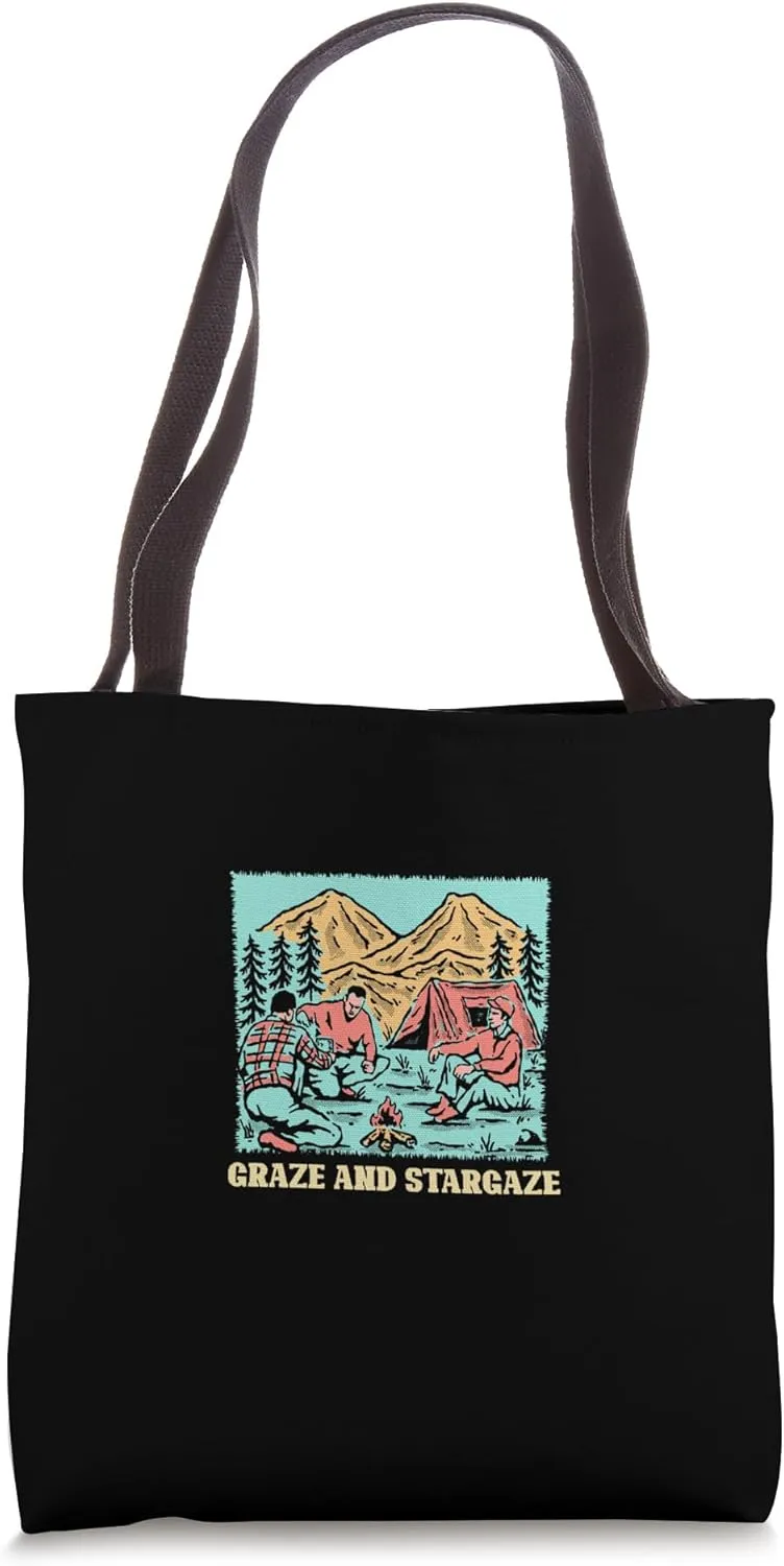 Graze and Stargaze Camping Wildlife Camper Outdoor Traveler Tote Bag