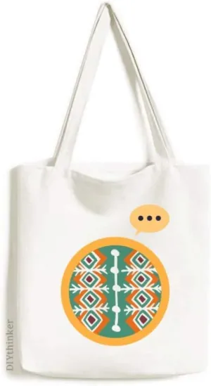 Green Pattern Mexico Totems Ancient Civilization Expression Gift Sack Canvas Tote Shoulder Bag